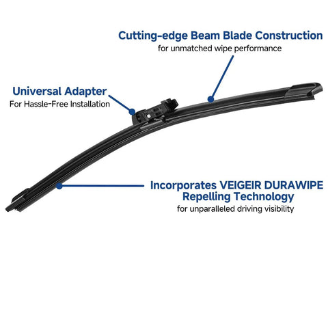 Tesla Model 3 and Model Y Windshield Wiper Blades, 26 Inch and 19 Inch Replacement Set, all weather, beam blade with adapter