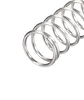 Close-up of Heavy Duty Compression Spring Set in 304 Stainless Steel with 18mm outer diameter, 1.6mm wire, silver tone, pack of 5.