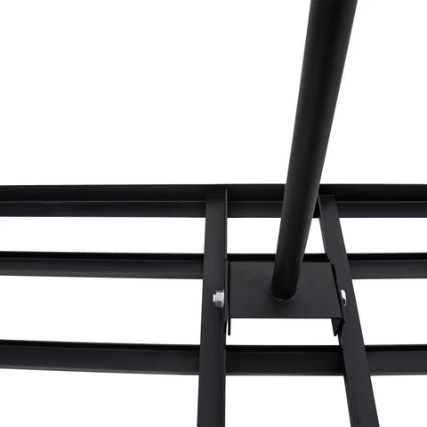 Close-up of Long-Handled Lawn Leveling Rake with Adjustable 0-180 Degree Angles, stainless steel base plate visible.
