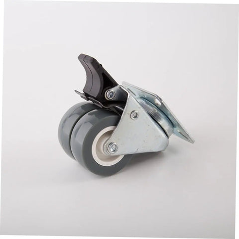 Heavy Duty Two Inch Twin Caster Wheels With Tpr Swivel Plate For Dolly Cart Furniture Sliding Rolling Smooth As Silk Built Tough For The Daily Grind Sturdy Steel Base side view of twin caster wheel