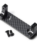 Black aluminum alloy servo mount bracket with dual uprights and two screws for 1/10 Axial Wraith RR10 crawler