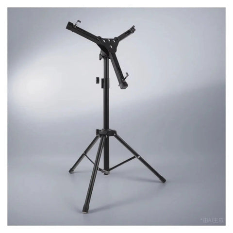 Foldable Drum Rack And Alloy Dumbbell Stand With Snare Practice Pad Tough Storage Shelf Setup For Sick Beats Or Pumping Iron, black steel frame