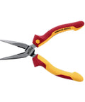 Insulated Industrial Long Nose Pliers 6.3 Inch, Pro Grade Precision Grip, ergonomic cushion handles, slip guard design