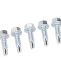 250 Piece M4.2x16mm Self Drilling Screws With External Hex Drive Galvanized Carbon Steel shown in a close-up view