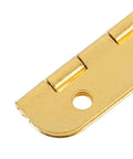 Close-up of hinge from Heavy Duty Mini Piano Hinges 10 Pack For Wood Boxes Cabinets And Chest Lids Smooth Operation For Doors DIY