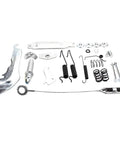 Top Shelf Left Side Forklift Brake Shoe And Complete System Overhaul Kit For Pallet Jacks And Lift Trucks, detailed brake components layout.