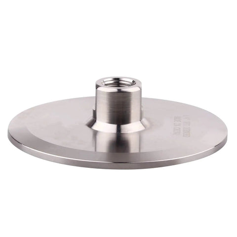 Sanitary Tri Clamp To NPT Female Adapter 1 Quarter Inch NPT Port 3 Inch Tri Clamp Stainless Steel 304 Food Grade Dairy Safe Connector For Beverage And Homebrew Corrosion Resistant Silver top view