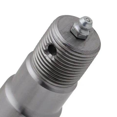 Close-up of Trailer Spindle For 3500 Lb Axle With EZ Lube showing threaded detail and lube fitting