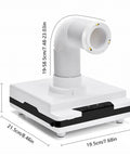 Slick 60W Desktop Dust Collector With Retractable Straw And Bright LED Light For Wood Carving Metal Sanding And Workbench Cleanup Compact Portable Shop Vacuum Extractor with flexible hose and dimensions shown.