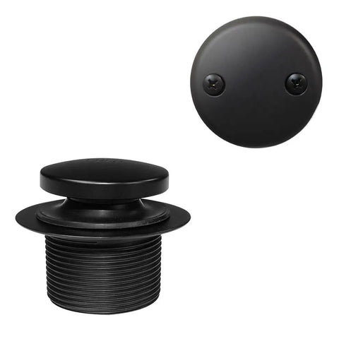 Tip Toe Schedule 40 ABS Bath Waste With Two Hole Elbow Matte Black Finish Tub Drain Assembly Includes Faceplate And Brass Screws