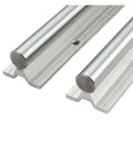 Solid High Precision Linear Guide Rail Kit With Ball Bearing Block Sliders For Smooth CNC And 3D Printer Makers Looking For Zero Stick Slip Action And Heavy Duty Performance Right Now. silver steel rail close-up