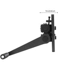 Side view of Manual Bead Roller RM12 With 6 Die Beading Set, hand crank handle, and gear mechanism for sheet metal automotive bodywork.
