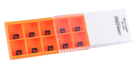 CCMT 21.51 MD Carbide Insert With CVD Coating For Steel Machining in orange storage box