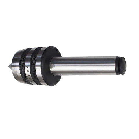 MT3 triple-bearing live center for CNC lathe with conical tip and knurled adjustment rings