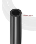 Close-up of Silicone Vacuum Tubing Hose With Inner Diameters From One Eighth Inch To One Half Inch, 6.6 Ft Black High Temperature Engine Vacuum Hose For Air Liquid And Oil Lines, Durable One Eighth Inch Wall Thick Tubing showing thickness.