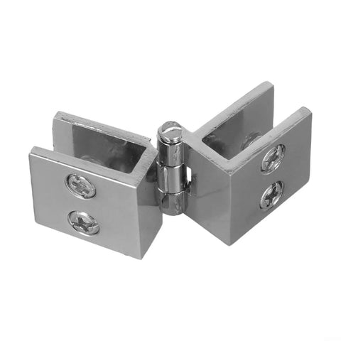 Beefy Zinc Alloy Glass Door Hinge Clamp Set For 5 To 8mm Panels featuring 180 Degree Swing