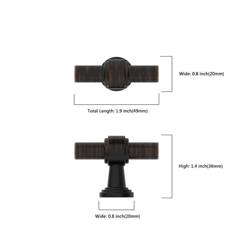 Oil Rubbed Bronze Kitchen Cabinet Knobs Set, 10 Pack For Cabinets And Dresser Drawers, Zinc Hardware Upgrade, Durable Zinc Alloy, Easy Install, Smooth Operation, Classic Look. 0.8 inch knob