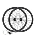 Ultralight 700C Carbon Fiber Road Bike Wheelset With Disc Brakes And Quick Release Front 100mm Rear 135mm, 24 Hole Spokes, Ride Ready