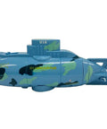 Underwater RC Submarine With LED Lights And 27MHz Remote, Easy Submersion And Steering, Float Or Dive, blue model