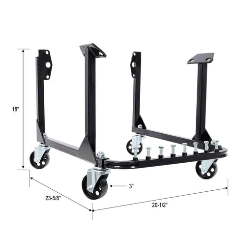 Heavy Duty Engine Stand With Wheels 750 Lbs Capacity Steel Motor Cradle With 4 Swivel Casters And 4 Hook Positions Easy Assembly