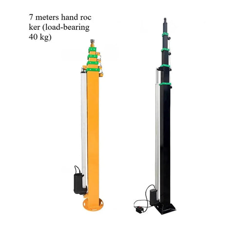 Built Like A Tank Manual Telescopic Lifting Mast With Integrated Winch System, 7M, for job site lifting tasks.