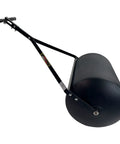 270 Lb Push And Tow Poly Lawn Roller With Easy Turn Tethered Plug 18 By 24 Inch Flat Black Heavy Duty Drum side view