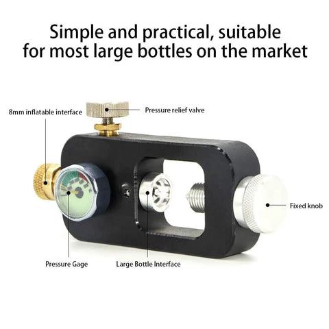 High Pressure Scuba Tank And Paintball Fill Adapter For 4500 PSI PCP Air Gun Refills with gauge and knob details
