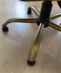 Heavy Duty Bell Glides Replace Office Desk Chair Casters, 5 Pack Black Stationary Feet on chair legs, solid iron build.