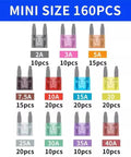 Top Shelf Car Fuse Assortment Kit Featuring Three Hundred Pieces Of Mini Standard And Micro Blades With Amp Ratings Between Two And Forty Including Sturdy Puller For Any Rig Truck Or Boat Gonna Keep You Running Smooth - Mini size fuses in assorted ratings 2A to 40A, organized for quick access.