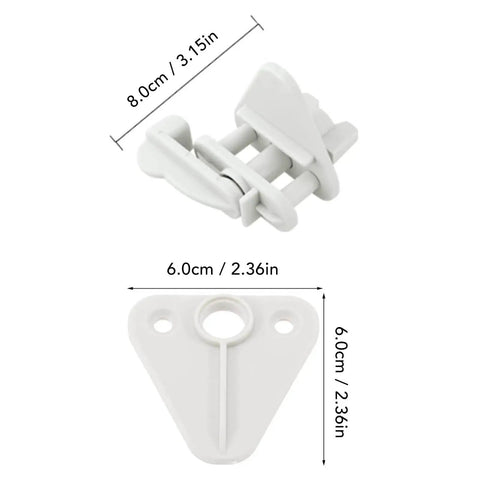 Gate Latch Kit Four Pack for ABS Pontoon Door Frames showing dimensions and component details