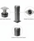 Adjustable Furniture Leg Levelers for Cabinets, Sofas, and Tables, Stainless Steel Support for Uneven Floors, Black, 1.97 X 3.94 Inches with threaded height adjustment, stabilizer base, and durable body.