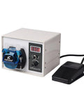Three Rotor Peristaltic Pump With Stepper Motor, 24V Lab Dosing Pump, Smart Variable Speed Control, white with digital readout