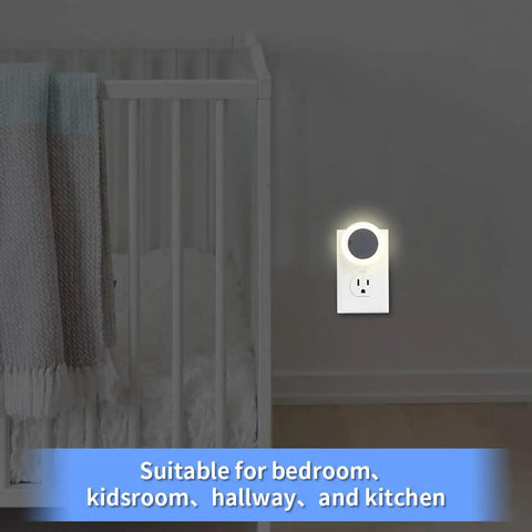 Manual LED Night Light With High Low Off Switch 20 Lumens Brightness Glare Free Warm White 3000K in kids' room wall outlet