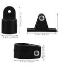 Premium Boat Bimini Top Hardware Kit Featuring Eye End Cap, Jaw Slide Deck Hinge And Adjustable Plastic Marine Canopy Fittings Perfect For 22mm Tubing Upgrades On Any Vessel For Smooth Sailing Adventures. Black marine tube fittings, 22mm size, with screw mount views