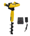 Cordless Electric Post Hole Digger With 11 By 3 Inch Auger Bit for fence posts, garden and farm use, shown with charger and battery