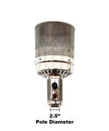 Top view of patio heater with 2.5” pole diameter, showing attachment point for Pilot Feed Tube For Tall Patio Heater Replacement Part