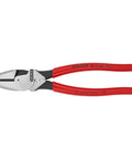 Heavy Duty High Leverage Lineman Pliers With Tape Puller And Crimper, 50 Percent Less Effort, red ergonomic handle