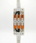 Heavy Duty Junction Box Tailored For Standard 221 Lever Nuts with three conductors for neat wiring, white casing, snap fit.