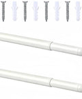 Two Pack Small Curtain Rods Adjustable 18 to 32 Inches White Sash Rod for French Doors and Windows Five Eighth Inch Diameter Ideal for Narrow Windows Cabinets RV Cafe Doors with mounting hardware