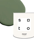 All-In-One House And Furniture Paint Matte Finish Palma Green No 51 1 Quart Can with paint swatch visible