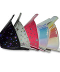 TPU Roller Skate Toe Guards for Derby and Speed Skating 4 Piece Set in Black Stars Design - Assorted Colors Displayed