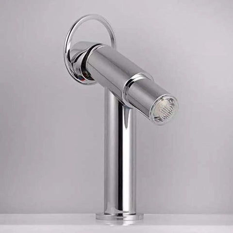 XYIANG Faucet, Faucet Filter Water Saving Advanced Mouth Core Led Light Temperature Control Color Shower Head Faucet, chrome finish design.