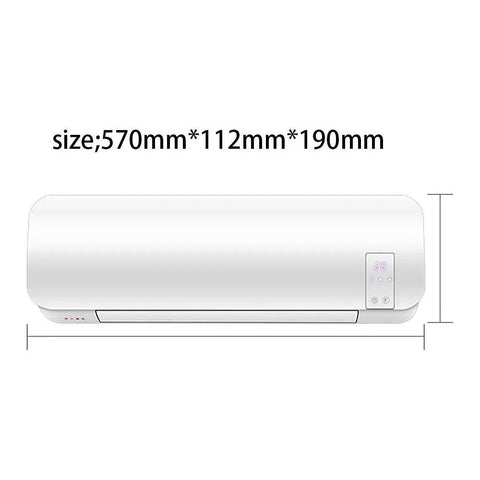 2000W Electric Space Heater Packed With PTC Ceramic Core And Smart Remote Timer For Bathrooms Or Bedrooms, showing size dimensions.