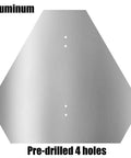 Back view of Heavy Duty Aluminum Slow Moving Vehicle Triangle Sign With Reflective Surface For Golf Carts, showing pre-drilled holes