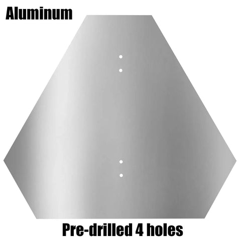 Back view of Heavy Duty Aluminum Slow Moving Vehicle Triangle Sign With Reflective Surface For Golf Carts, showing pre-drilled holes