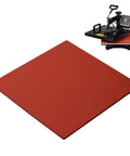 Red 15x15 Inch Silicone Heat Press Pad 0.3 Inch Thick For Heat Transfer Machine shown with corner detail