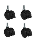 Amazon 4-pack black 1-inch locking swivel caster wheels with straight metal stems