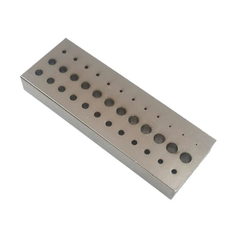 36 Hole Riveting Stake Tool for Watchmakers with Heavy Duty Metal Plate and Adjustable Hole Sizes, precise watch staking block.
