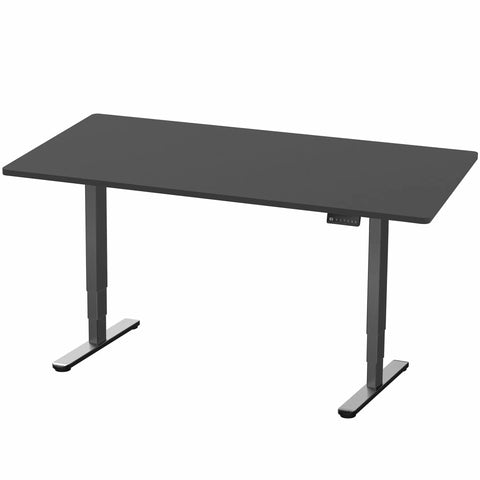Vivo Black Standing Desk 71 By 36 Inches Electric Height Adjustable Sit Stand Workstation with steel frame and surface.