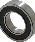 Sealed Deep Groove Ball Bearing With Dual Seals, Single Row, Cylindrical Bore, Sheet Metal Cage, Grease Lubricated showing side view